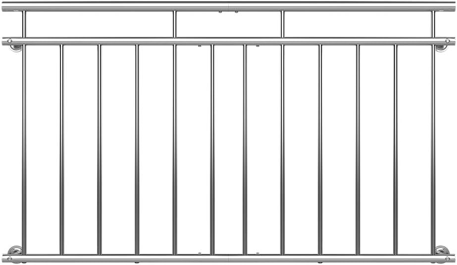 MONZANA® Französischer Balkon Edelstahl Pflegeleicht 90x156cm 12 Füllstäbe Balkongeländer Terrasseng