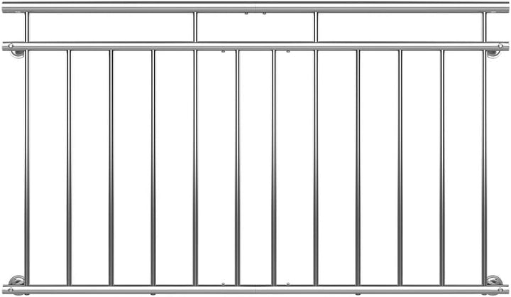 MONZANA® Französischer Balkon Edelstahl Pflegeleicht 90x156cm 12 Füllstäbe Balkongeländer Terrasseng