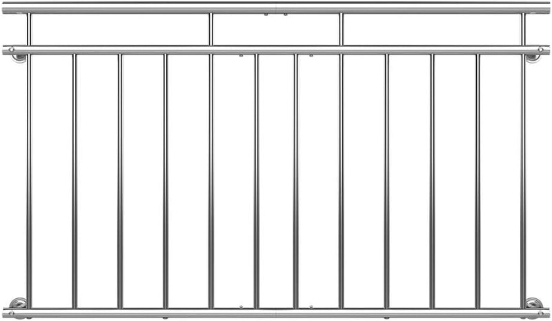 MONZANA® Französischer Balkon Edelstahl Pflegeleicht 90x156cm 12 Füllstäbe Balkongeländer Terrasseng