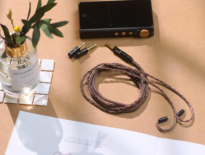 LINSOUL Tripowin Amber 32AWG OFC Oxygen Free Cable HiFi IEM Kabel mit austauschbarem 2.5mm/3.5mm/4.4