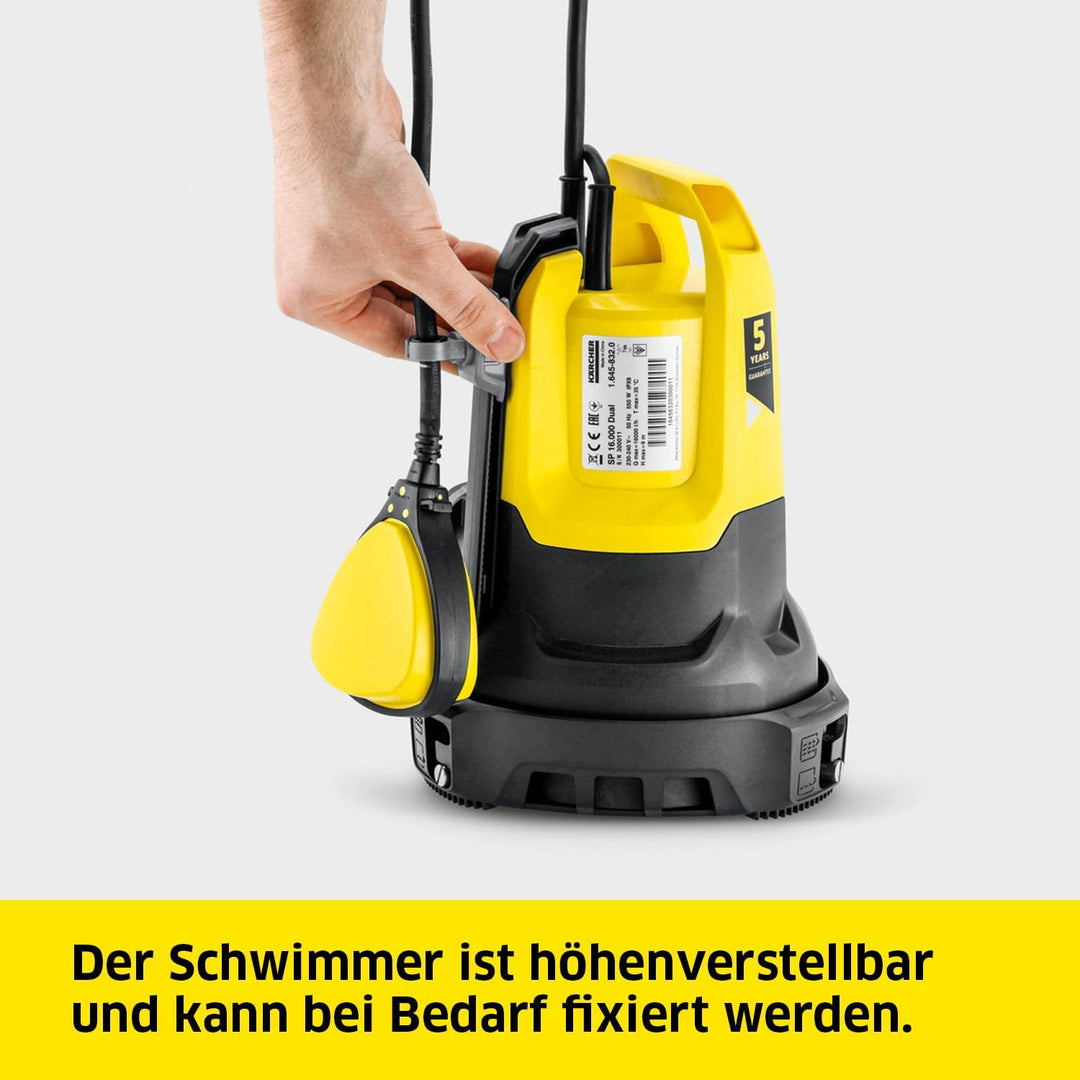 Kärcher SP 16.000 Dual flachsaugende Schmutzwasser-Tauchpumpe, Fördermenge: 16.000 l/h, Eintauchtief
