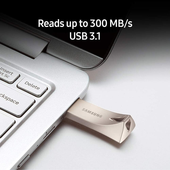 Samsung BAR Plus MUF-64BE3/AM USB-Stick 3.1, 64 GB, 200 MBit/s, Champagner-Silber silber 64 GB, silb