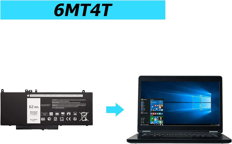 Vvsialeek Laptop 6MT4T 62Wh Kompatibel Für Dell Latitude 14 5470 E5470 15 5570 E5570 Precision 15 35