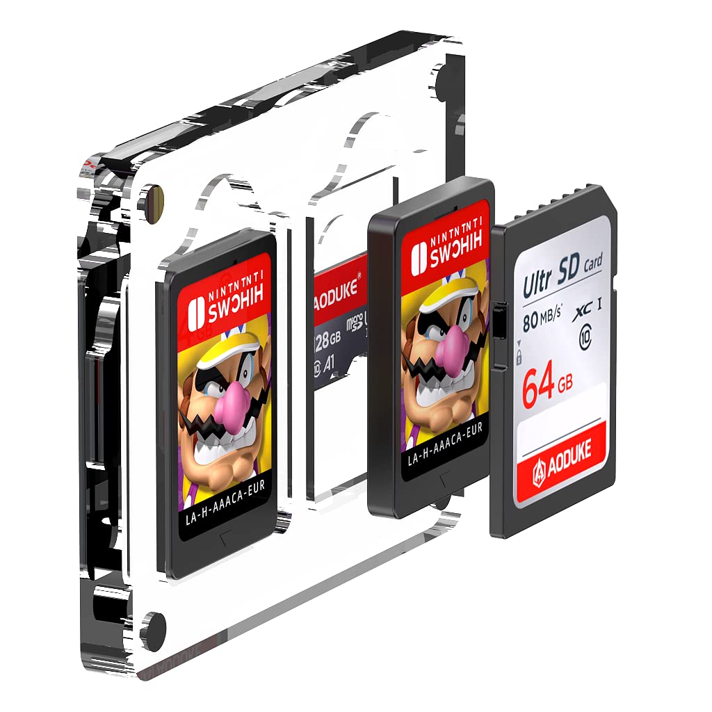 Magnetic Closure Switch Game Card Case and Micro SD TF Card Memory Card Storage Box Holder, Storage