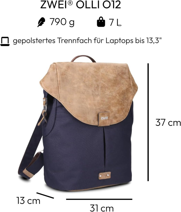 Zwei OLLI Rucksack O12 ink, Ink