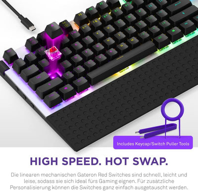 Nzxt Function - KB-1FSDE-WR - Mechanische Gaming Tastatur - MX-kompatible Hot-Swap-fähige Switches -
