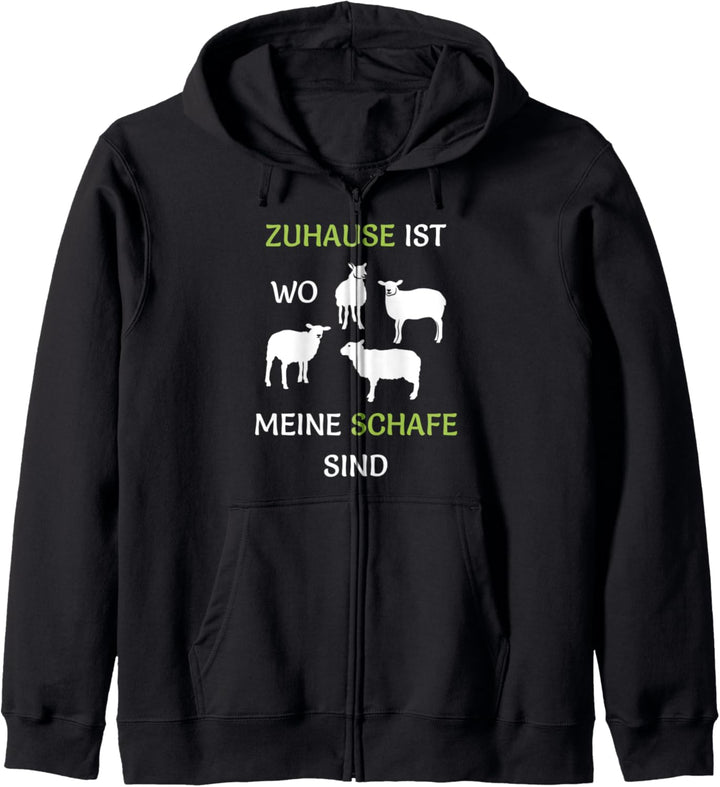 Zuhause ist wo meine Schafe sind Schaf Landwirt Kapuzenjacke