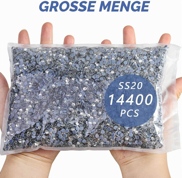 BEADSLAND Hotfix Strasssteine Bulk, 14400 Stück Kristall Hotfix Strasssteine zum Basteln Kleidung DI