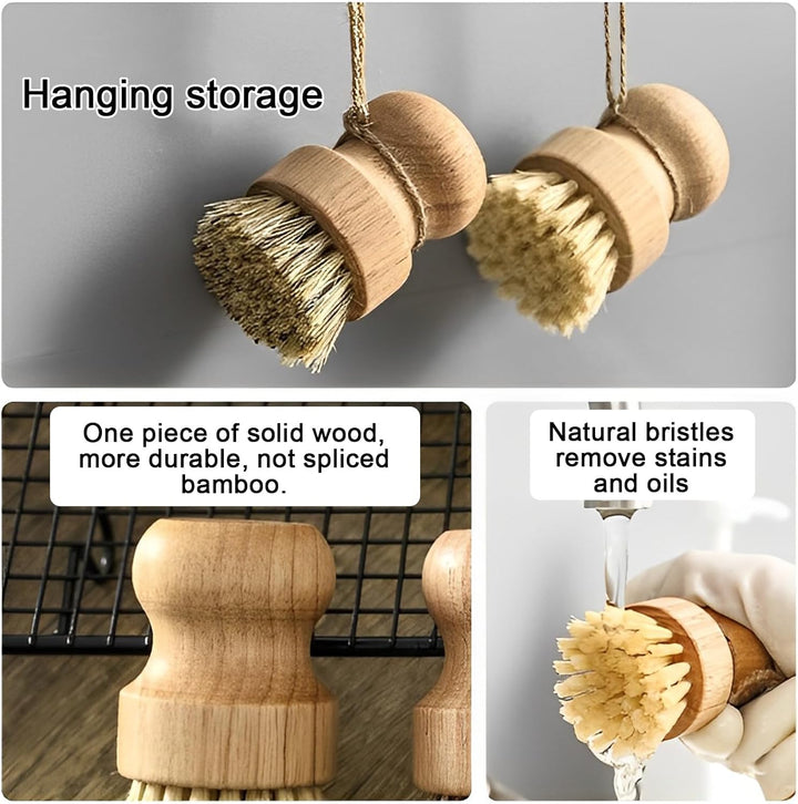 Spülbürste, 7er Set Spülbürste Holz, Gemüsebürste, Pilzbürste, Scheuerbürste, Küchenbürste, Spülbürs