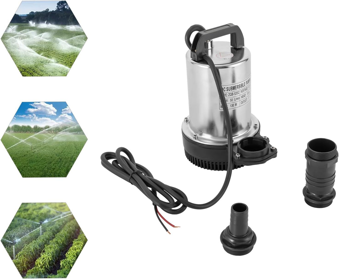 12V 160W Tauchpumpe Wasserpumpe 50L/min Hauswasserwerk Wasserpumpe Hochdruck Müllpumpe Edelstahl Jet