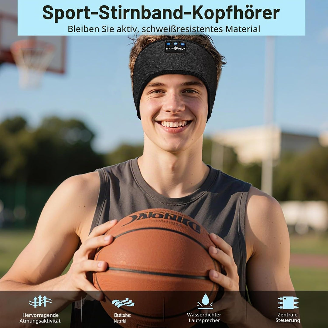 MUSICOZY Schlafkopfhörer Bluetooth 5.4, Bequem &amp; Ultraleicht Stirnband kopfhörer zum Schlafen mit Hi