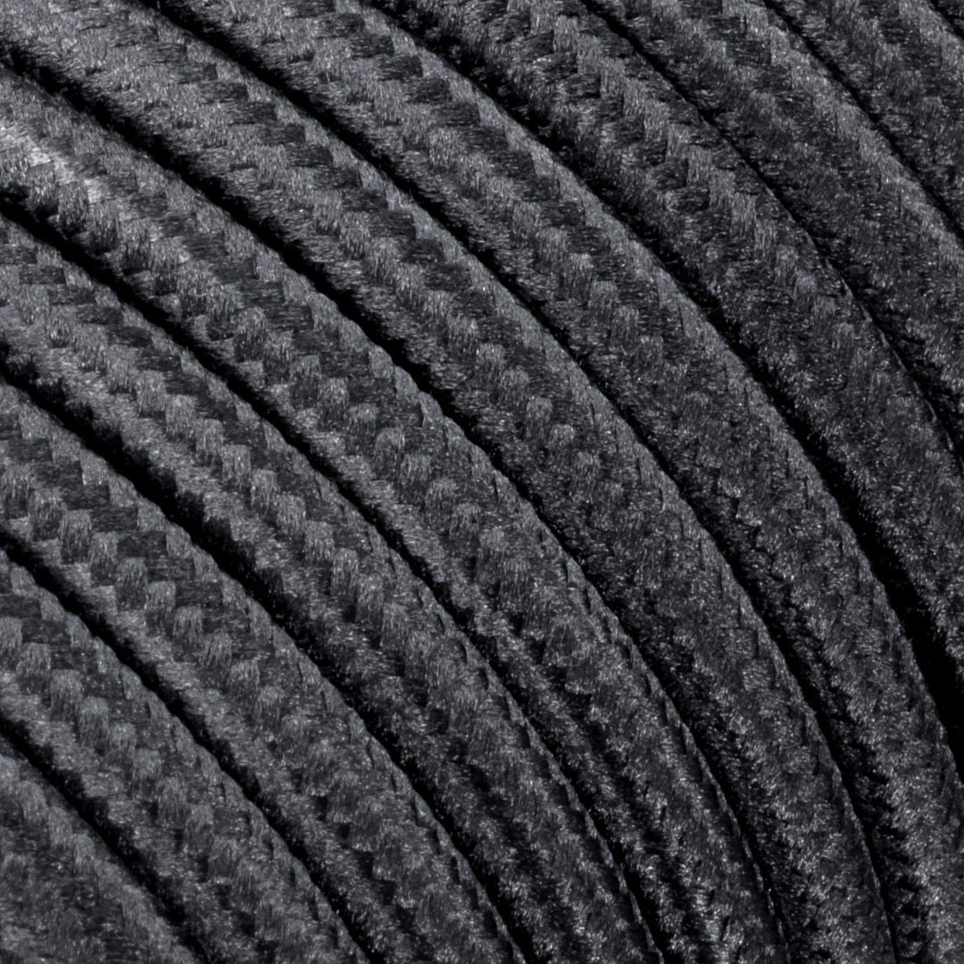 ledscom.de Stoffkabel, 3m, schwarz, 2 x 0,75 mm², H03VV-F Textilummantelung, 10 Stk.