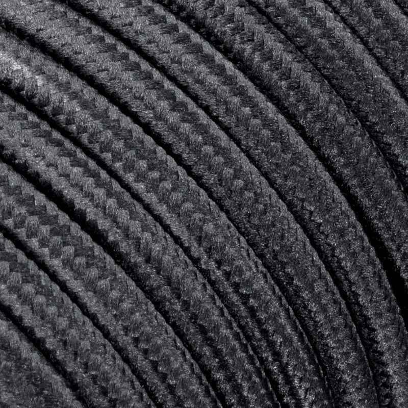 ledscom.de Stoffkabel, 3m, schwarz, 2 x 0,75 mm², H03VV-F Textilummantelung, 10 Stk.
