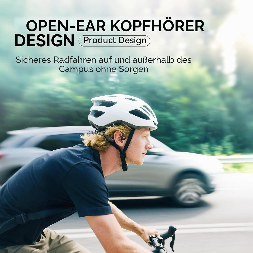 Knochenschall Kopfhörer, Open Ear Bluetooth 6.0 Sportkopfhörer, Geeignet für Laufen Orange und Grau,