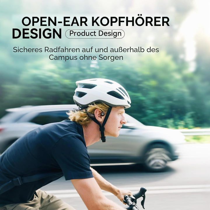 Knochenschall Kopfhörer, Open Ear Bluetooth 6.0 Sportkopfhörer, Geeignet für Laufen Orange und Grau,