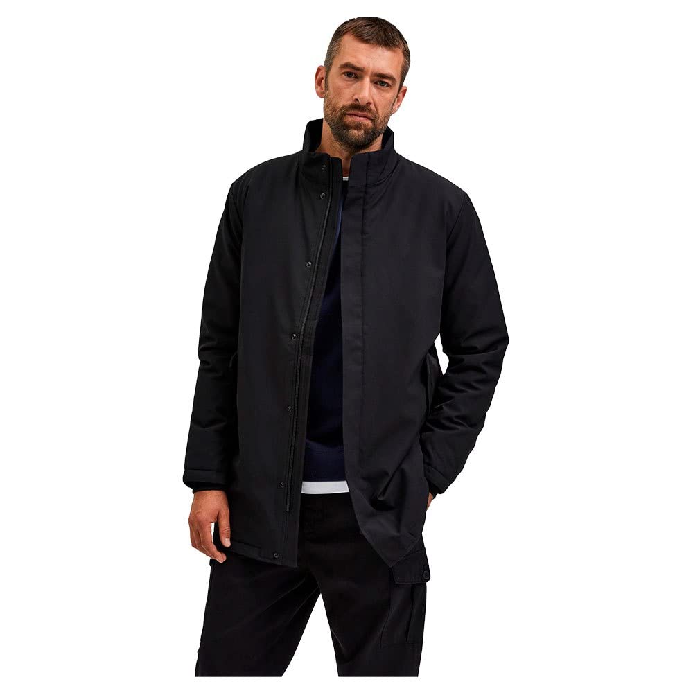 Selected Homme male Wattierte Jacke High Neck S Schwarz, S Schwarz