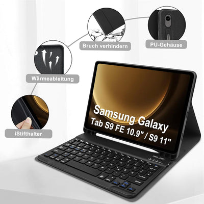 Tastatur Hülle für Samsung Tab S9 FE 10.9 Zoll(SM-X510/SM-X516B/SM-X518U)/Tab S9 11 Zoll 2023 Tablet