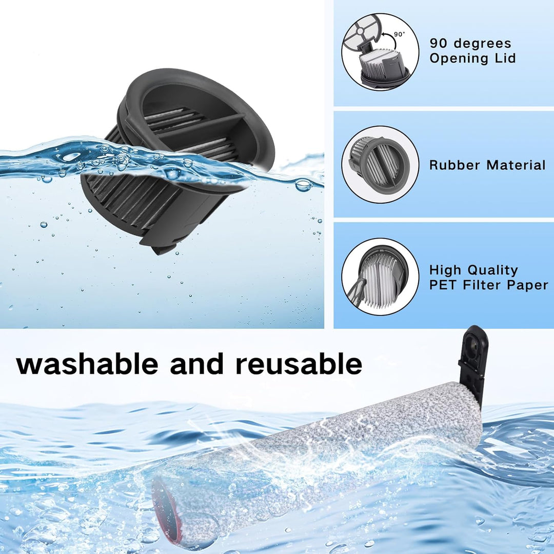 Bürstenrolle und Filter Zubehör für Mova X4 Pro/X4 Plus Nass- und Trockensauger Ersatzteile, 2 Bürst