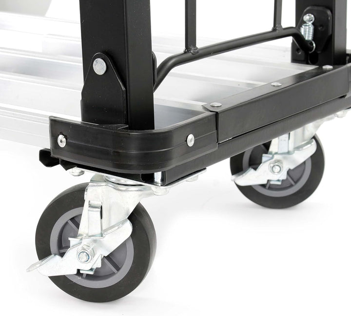 XPOtool Plattformwagen bis 150 kg 710x410 mm, Transportkarre klappbar mit Vollgummireifen, Bremse un