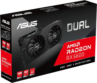 ASUS Dual Radeon RX 6600 V2 8GB GDDR6 Gaming Grafikkarte (AMD Radeon RX6600, PCIe 4.0, 1x HDMI 2.1,