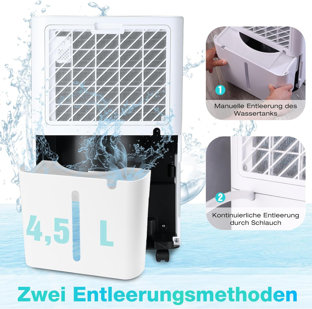 HAUSHOF Luftentfeuchter Elektrisch 20L/Tag, 41dB Leiser Entfeuchter Elektrisch mit Negativ-Ionen für