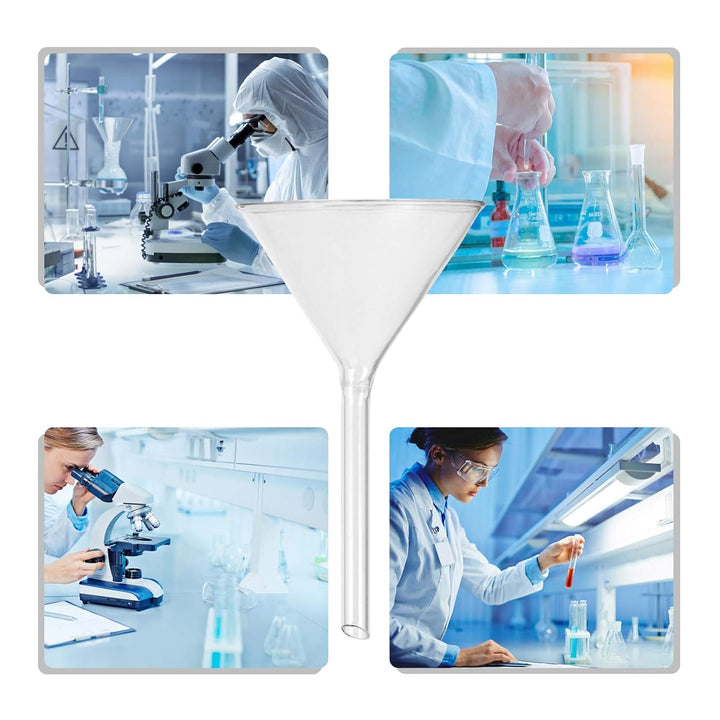 Healifty 4pcs Glas Trichter Set, Kurzer Stiel, Transparent, 40mm+50mm+75mm+100mm, Laborausrüstung fü