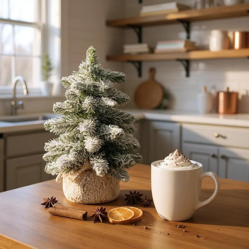 Creative Home Künstlicher Weihnachtsbaum mit Schnee | Tannenbaum Künstlich im Jutesack | 30 cm | Dek