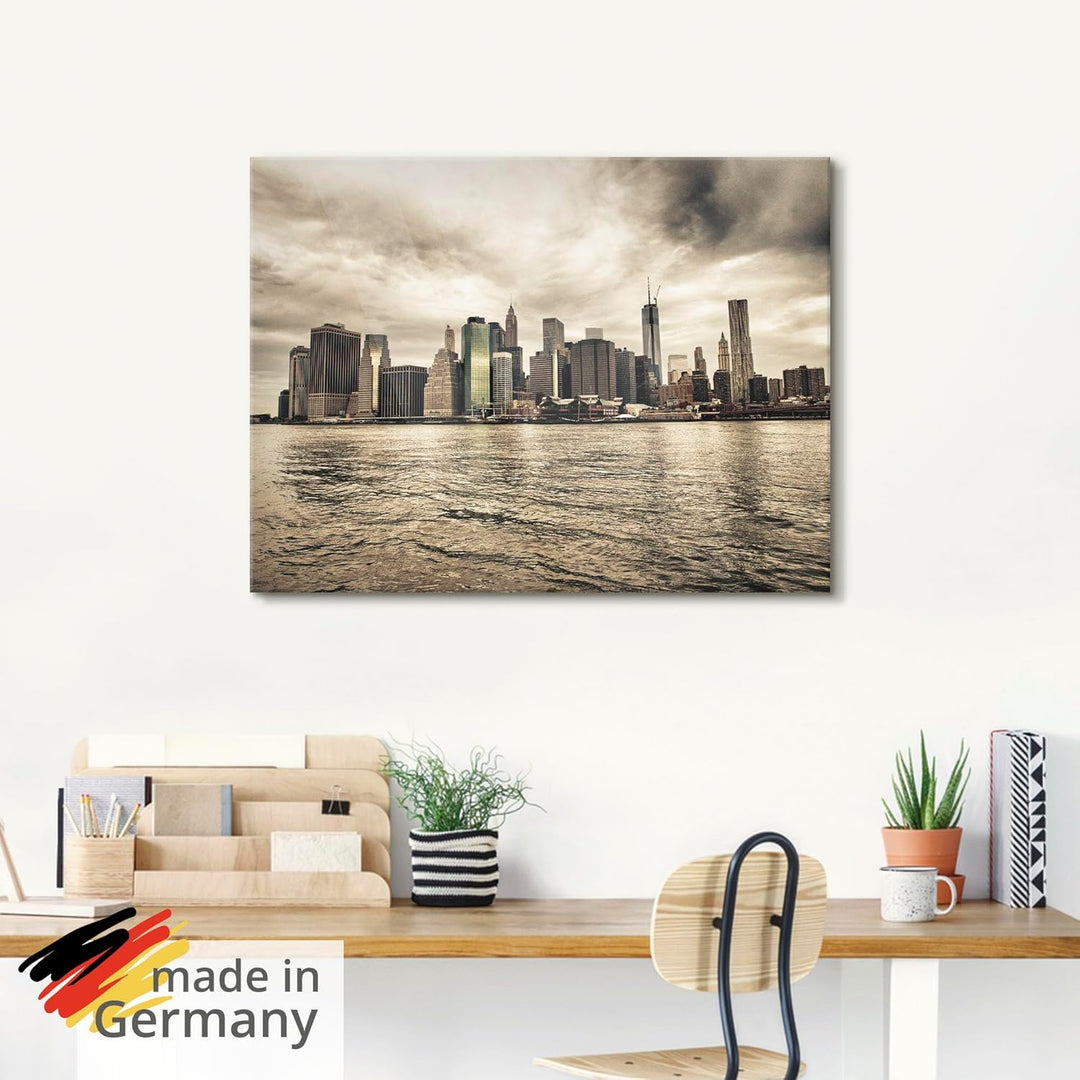 ARTland Glasbilder Wandbild Glas Bild einteilig 125x50 cm Querformat Städte USA Amerika New York Cit