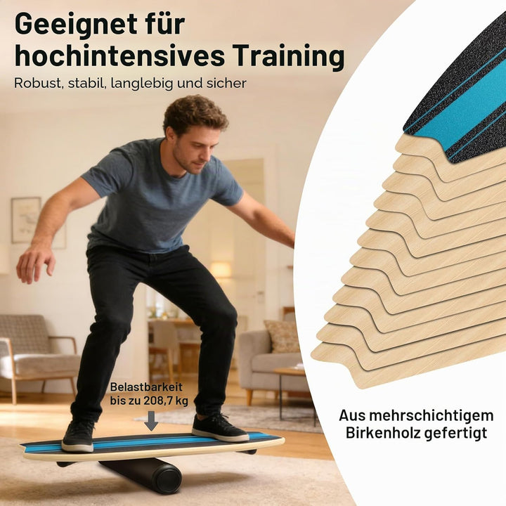 Diesisa Balance Board Erwachsene: 7-in-1 Balance boards Wackelbrett - Holz Balance Board Set Mit Rol