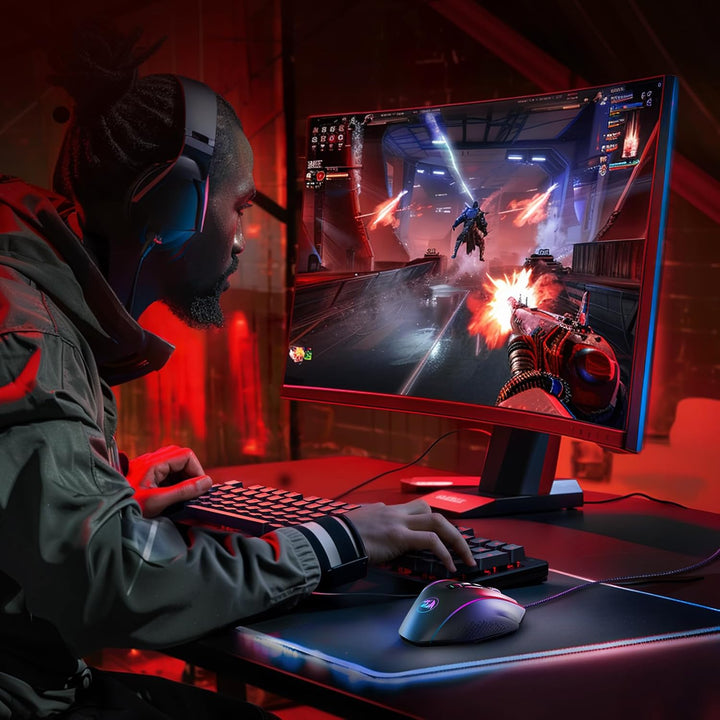 Redragon Optische RGB MMO Maus mit 12 Seitentasten,kabelgebundene Gaming Maus mit 12400DPI,8 * 2.4g