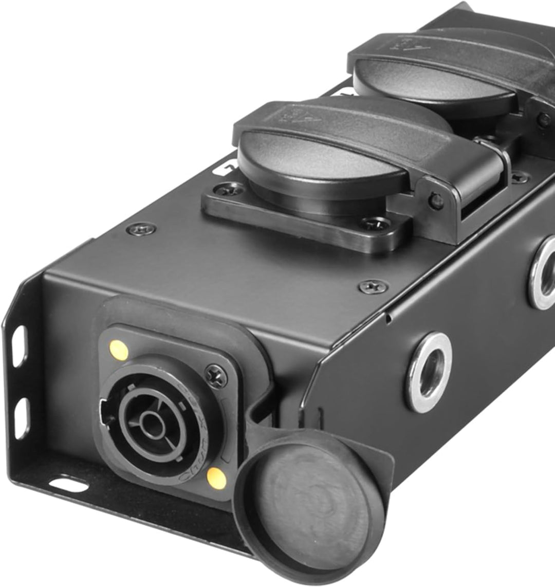 Adam Hall Cables PRO PORT 2 T - Stromverteiler, 2 x Schukobuchse IP54, IP65 In & IP65 Out, stahl, sc