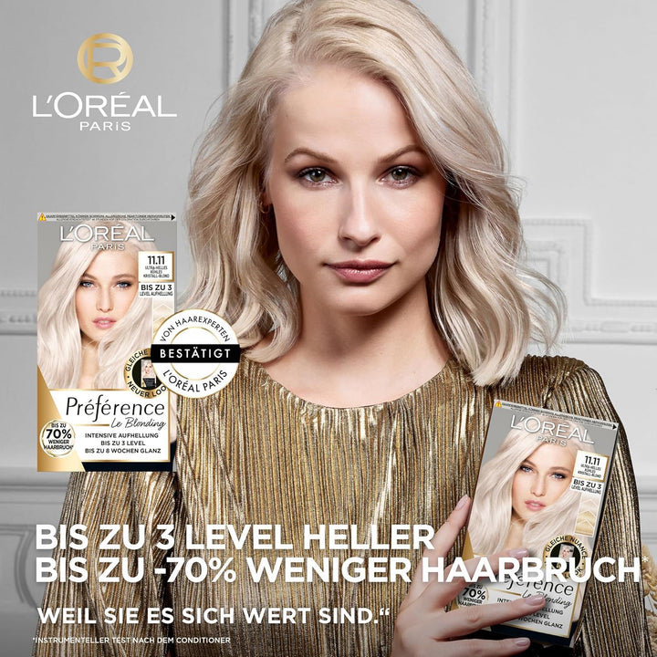 L'Oréal Paris Permanente Haarfarbe zum Blondieren der Haare, Haarfärbeset mit Coloration und Farbgla