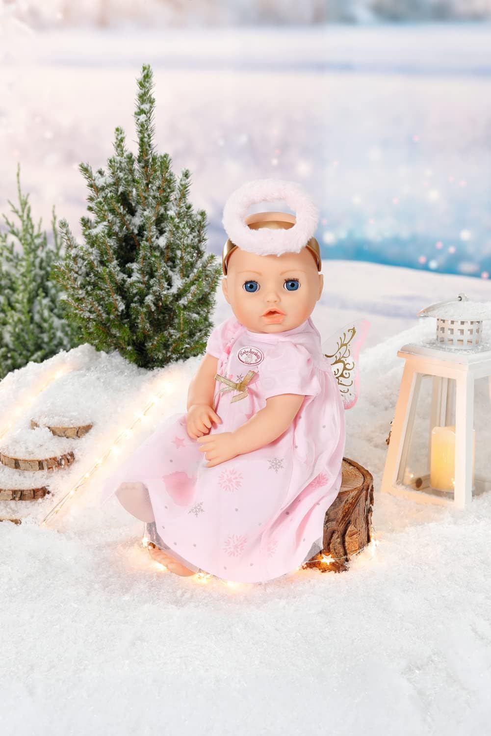 Baby Annabell Weihnachtskleid, Puppenkleid mit Flügeln und Haareif, für Puppen in 43 cm 707241 Zapf