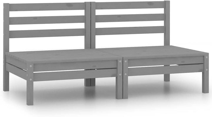 vidaXL Garten Mittelsofas 2 STK., Modular Gartenmöbel, Sofa Lounge Sessel für Garten Terrasse Balkon