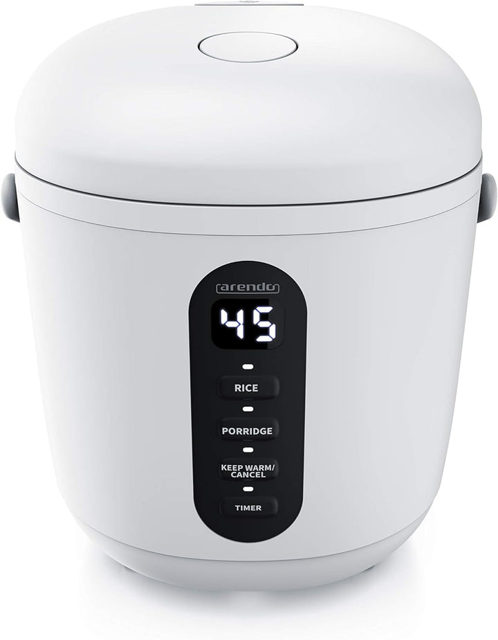 Arendo - Reiskocher - 300 Watt - mit Messbecher und Reislöffel – 2 Kochprogramme – Timer – Warmhalte
