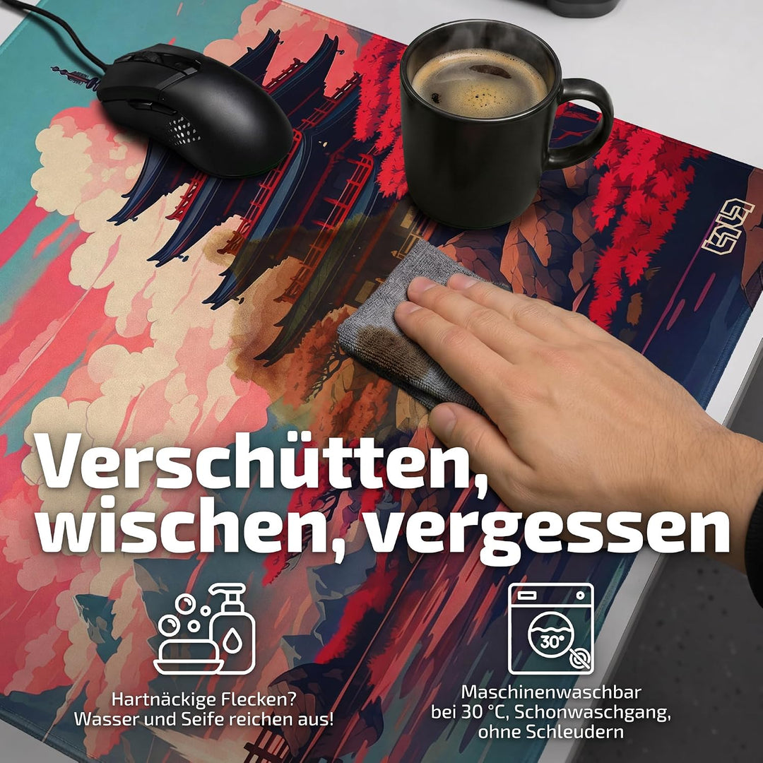 Tilt Gaming Mauspad 500x500 mm - 4 mm rutschfeste Schreibtischunterlage - Speed-Oberfläche &amp; HD-Druc