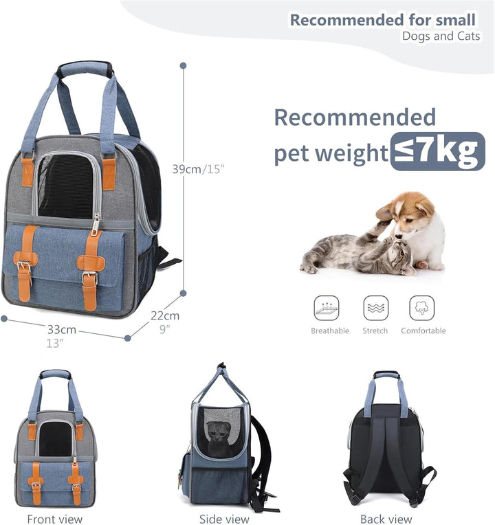 PETCUTE Haustier Hunde Rucksäcke,Hunderucksack mit Abnehmbarer Mattezum,Innerer Sicherheitsgurt,Atmu