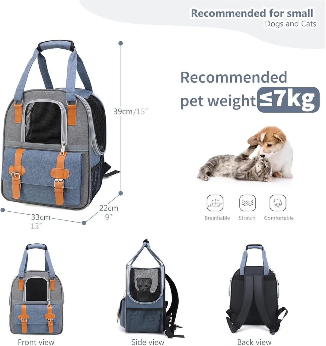 PETCUTE Haustier Hunde Rucksäcke,Hunderucksack mit Abnehmbarer Mattezum,Innerer Sicherheitsgurt,Atmu