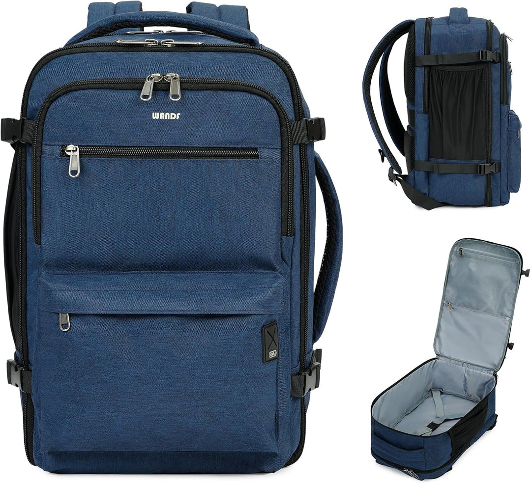 WANDF Handgepäck Rucksack 40x20x25cm für Ryanair Airlines, Untersitz-Reise-Handgepäck-Tasche mit Nas