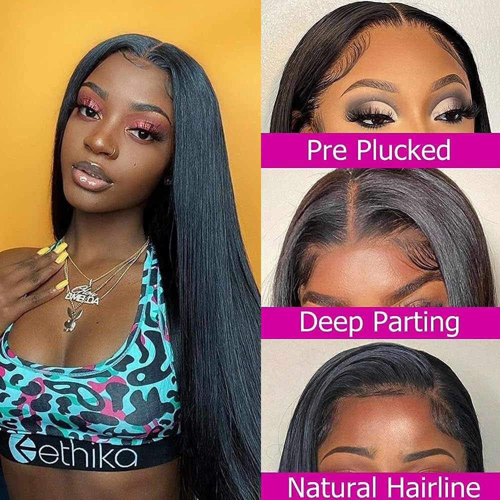 4x4 Lace Closure Brazilian Human Hair Straight HD Transparent Swiss 100% Unprocessed Unprocessed Hum