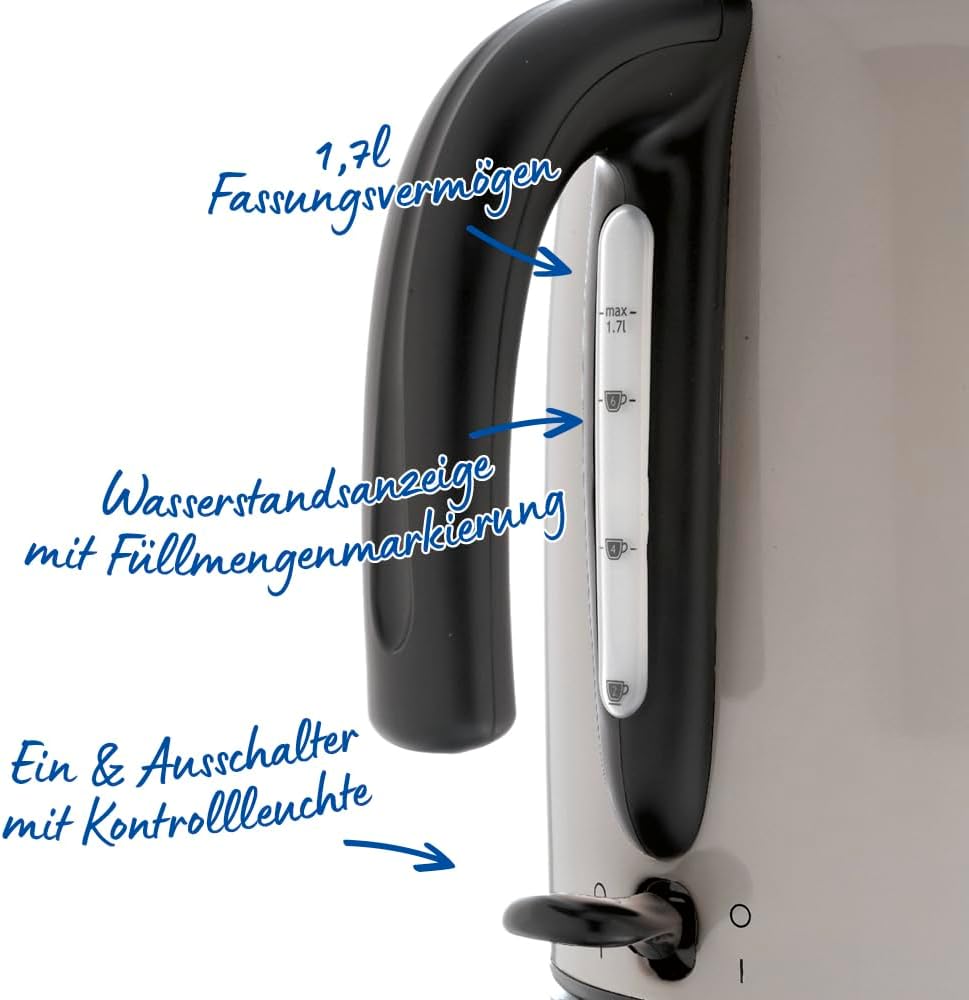 Russell Hobbs Wasserkocher [1,7L, 2400W] Colours Plus Mocha (Edelstahl-Akzente, Schnellkochfunktion,