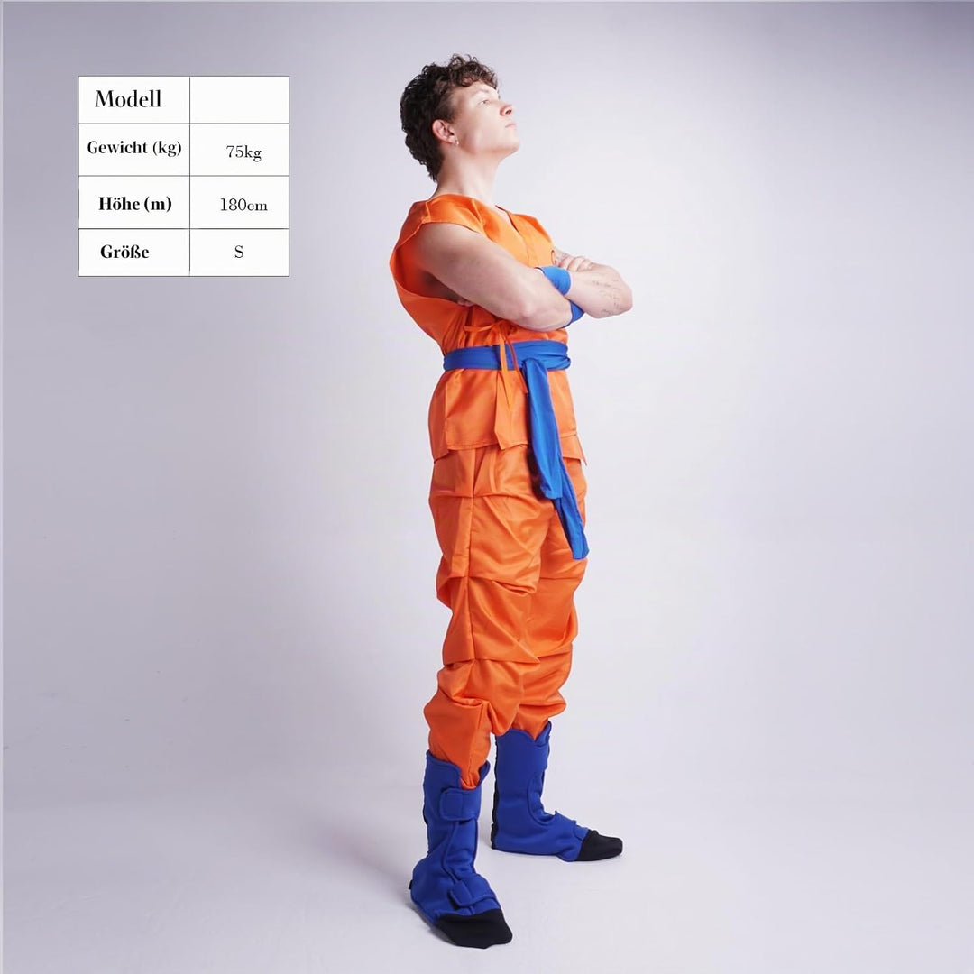 CoolChange Son Goku Cosplay Kostüm mit Überschuhen | Golden Frieza Saga | Grösse: M, M