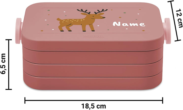 printplanet® Personalisierbare Brotdose „Layout Elch“ – Lunchbox/Bento Box von Mepal – mit eigenem N