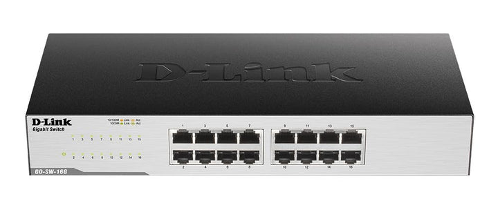 D-Link GO-SW-16G Gigabit Easy Ethernet Gigabit Desktop Switch, Schwarz ( Design kann variieren ) 16