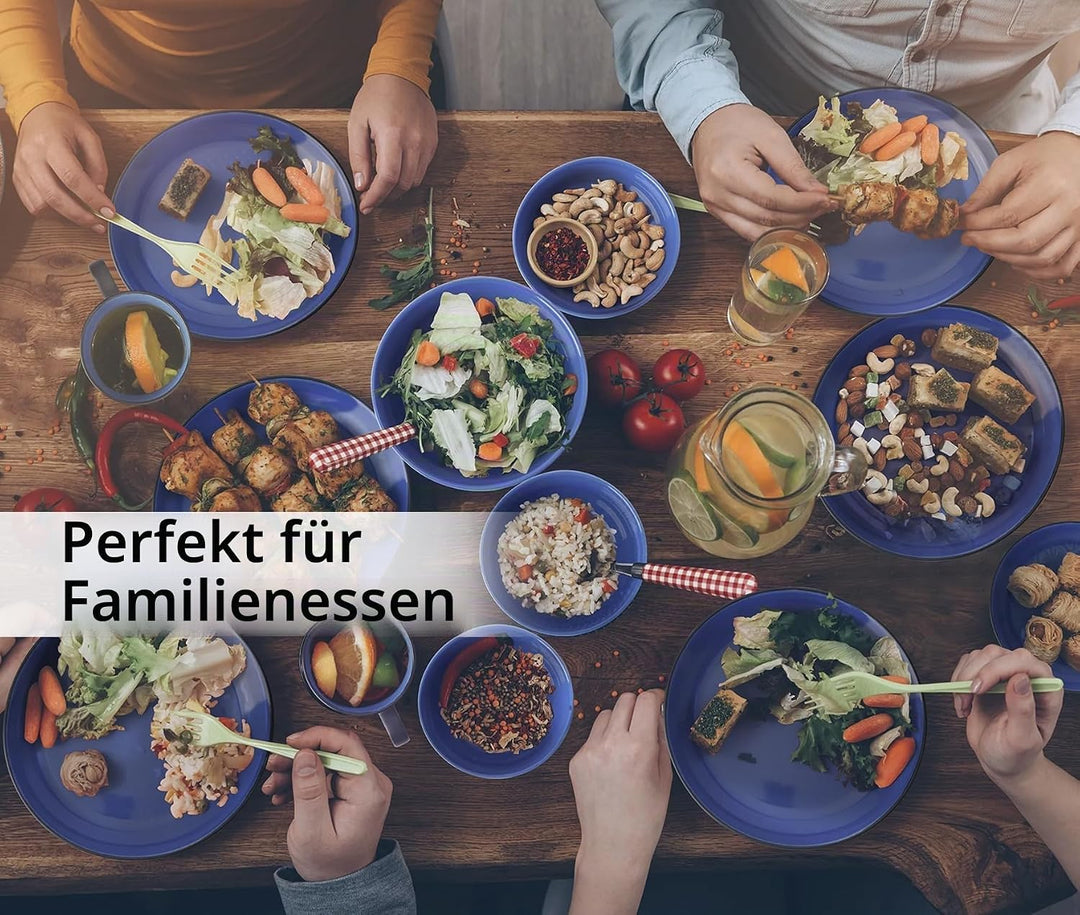 MIAMIO Le Papillon Kollektion – Dessertteller 6er Set Steingut Geschirrserie 21 cm – Spülmaschinen-