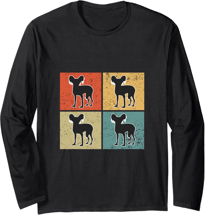 Chinese Crested Vintage Langarmshirt