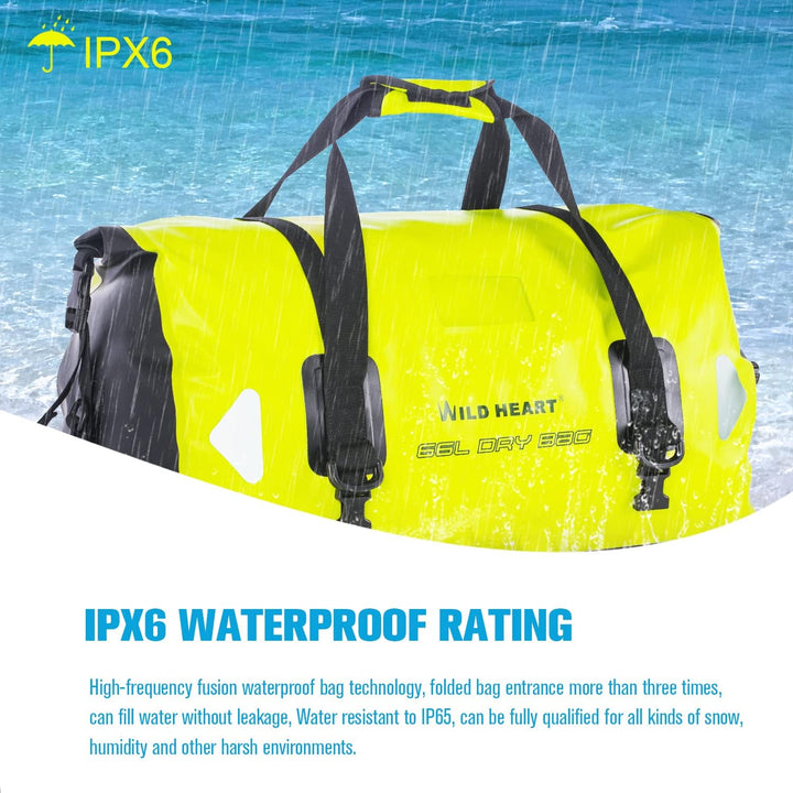 WILD HEART wasserdichte Reisetasche, 40 l 66 l, 100 l, mit verschweissten Nähten, Schultergurten, Ne
