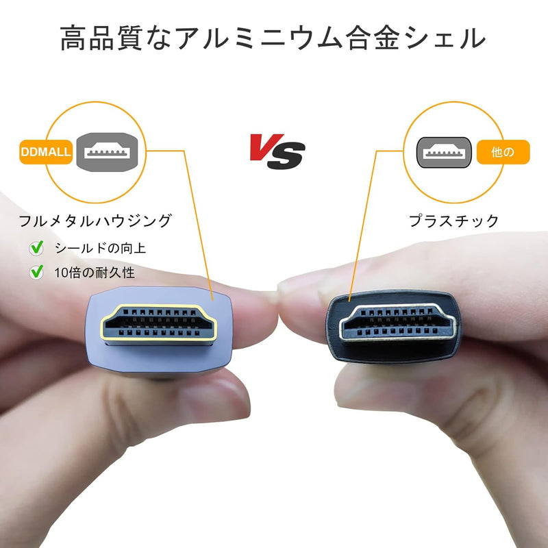 DDMALL 8K HDMI 2.1 Kabel 3m 2Stück, 48 Gbit/s Ultrahochgeschwindigkeit 8K60Hz 4K144Hz 4K120Hz eARC H