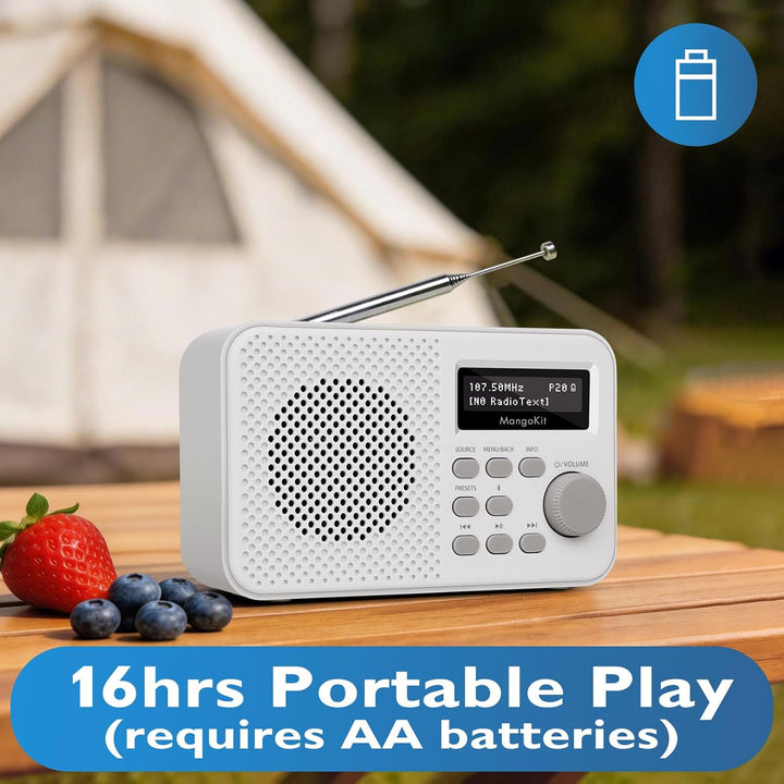 MD2 PLUS Tragbares DAB/DAB+/UKW Digitalradio,Bluetooth-Streaming,40 Speicherplätze,Klares Display,Ko