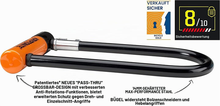 Kryptonite 2130 Evolution Standard Fahrradschloss, Orange, 10 x 22,9 cm, Schwarz/ orange Single, Sin